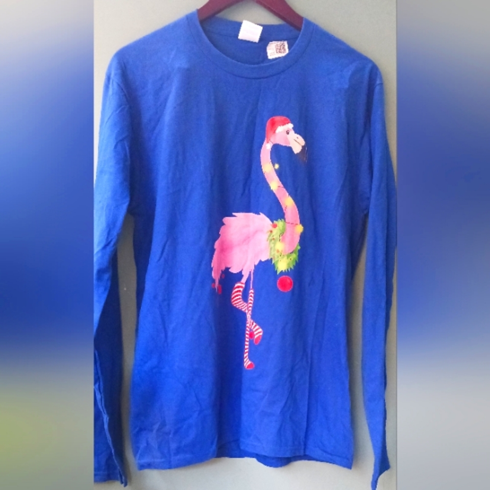 PINK FLAMINGO Tropical Bird with Christmas decor